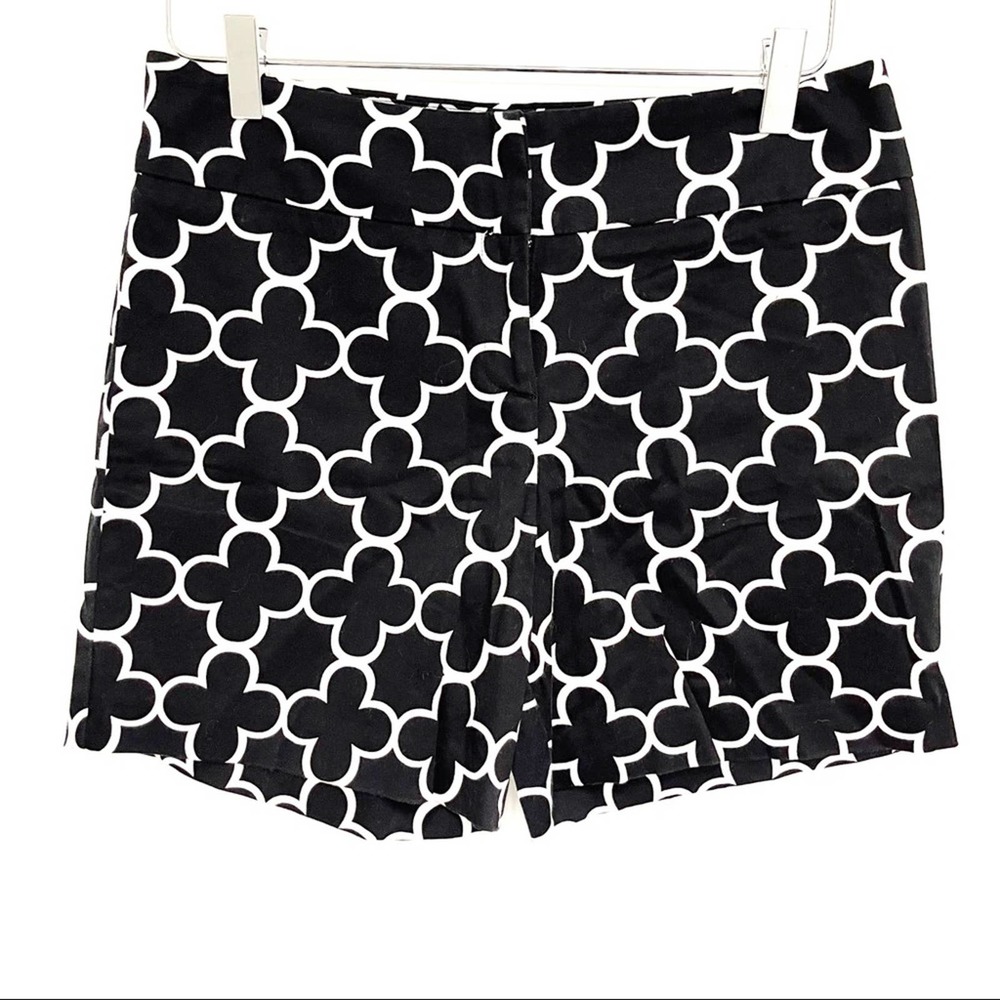 INC INTERNATIONAL CONCEPTS Quatrefoil Shorts Summer Black & White Geometric SZ 6